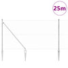 Vidaxl afrasteringspaal zilver 25 x 1 m (50 mm gaas) staal