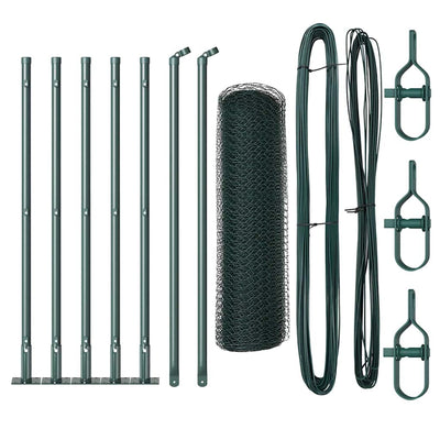 Vidaxl afrasteringspaal groen 10 x 0,4 m (25 mm gaas) staal en pvc