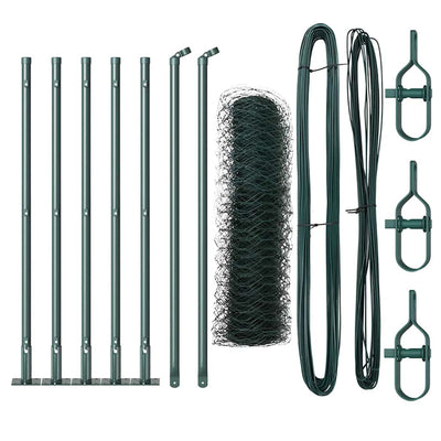 Vidaxl afrasteringspaal groen 10 x 0,4 m (36 mm gaas) staal en pvc