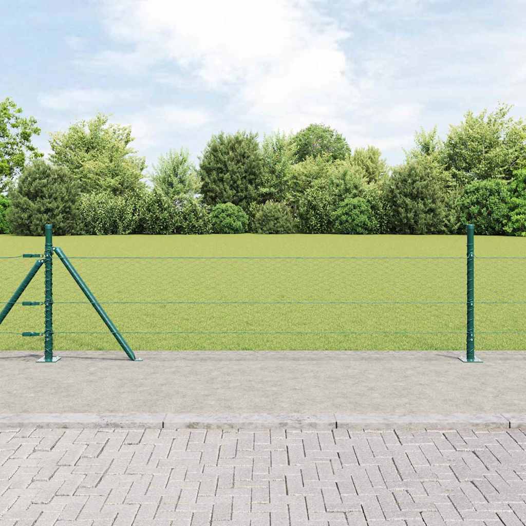 Vidaxl zeshoekig gaashek met betonnen voetstuk 10 x 0,5 m groen mesh