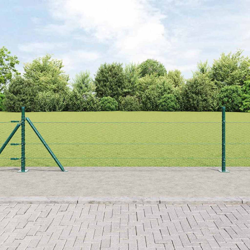 Vidaxl afrasteringspaal groen 10 x 0,5 m (25 mm gaas) staal en pvc
