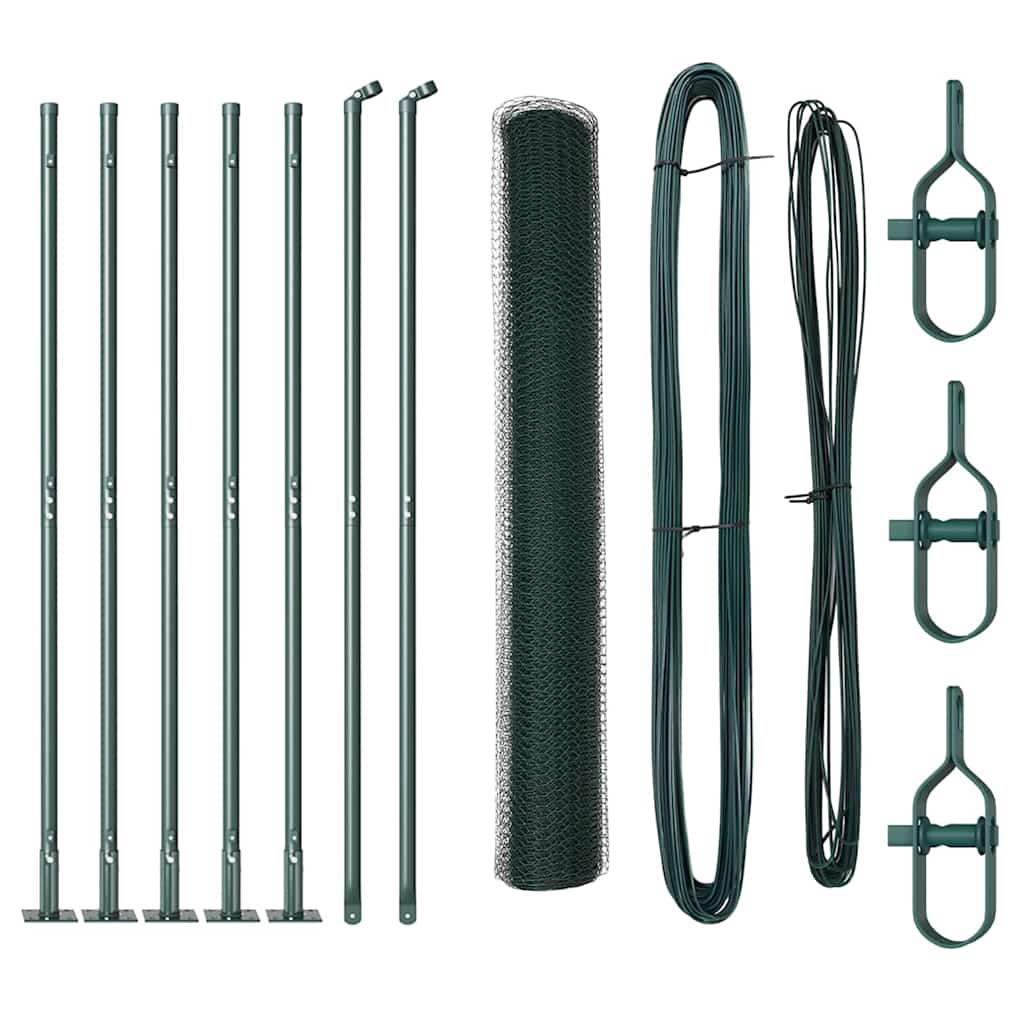 Vidaxl afrasteringspaal groen 10 x 0,8 m (13 mm gaas) staal en pvc
