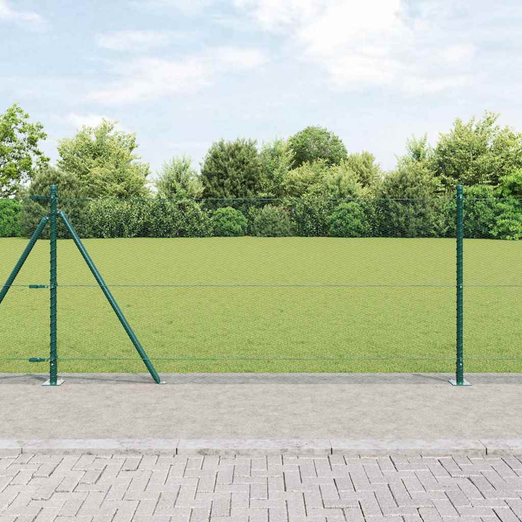 Vidaxl zeshoekig gaashek met betonnen voetstuk 10 x 1 m groen mesh