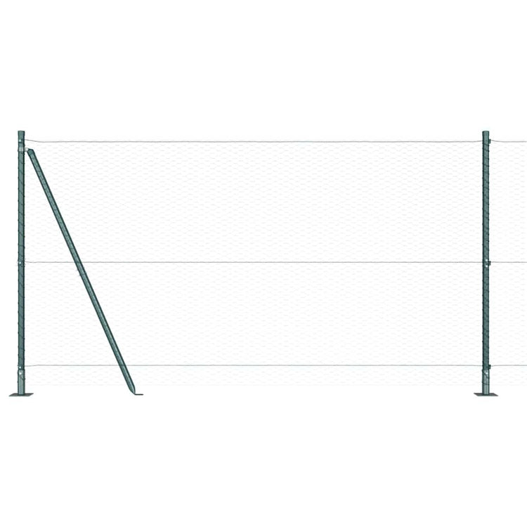 Vidaxl zeshoekig gaashek met betonnen voetstuk 10 x 1,2 m groen mesh