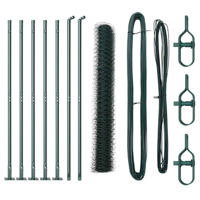 Vidaxl afrasteringspaal groen 10 x 1,2 m (50 mm gaas) staal en pvc