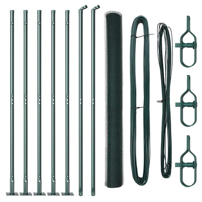 Vidaxl afrasteringspaal groen 10 x 1,4 m (13 mm gaas) staal en pvc