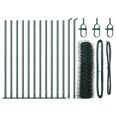 Vidaxl afrasteringspaal groen 25 x 0,4 m (50 mm gaas) staal en pvc