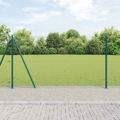 Vidaxl zeshoekig gaashek met betonnen voetstuk 25 x 1,2 m groen mesh