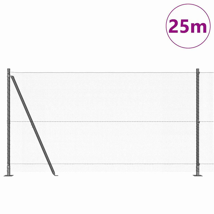 Vidaxl zeshoekig gaashek met betonnen voetstuk 25 x 1,2 m grijs mesh