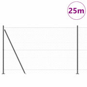 Vidaxl zeshoekig gaashek met betonnen voetstuk 25 x 1,4 m grijs mesh - afbeelding 3