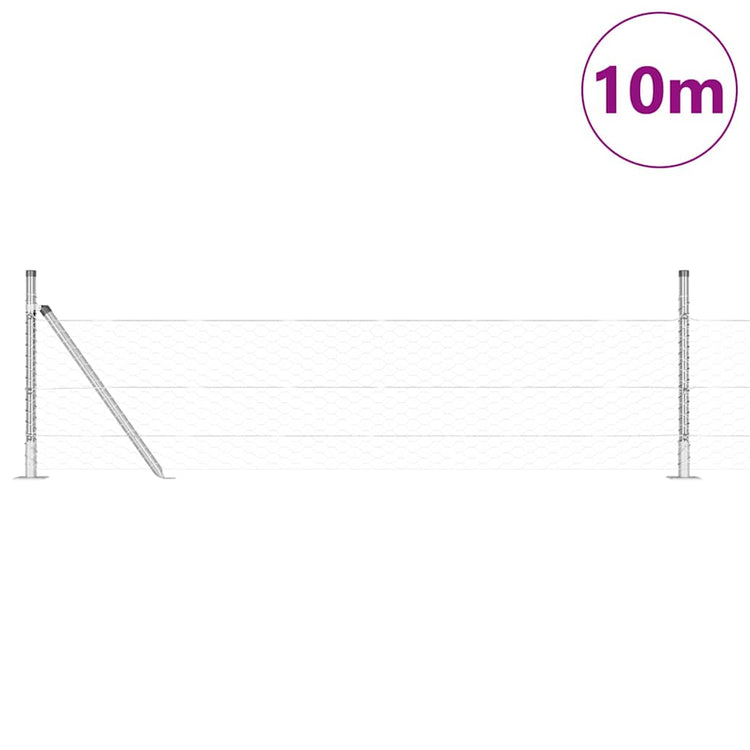 Vidaxl zeshoekig gaashek met betonnen voetstuk 10 x 0,5 m mesh