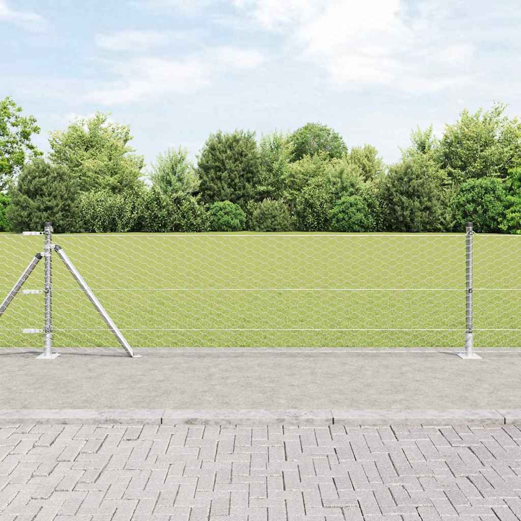 Vidaxl zeshoekig gaashek met betonnen voetstuk 10 x 0,6 m mesh