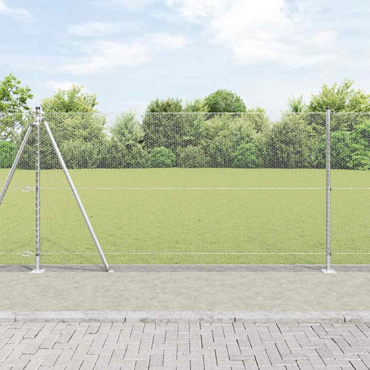 Vidaxl zeshoekig gaashek met betonnen voetstuk 10 x 1,2 m mesh
