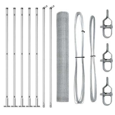 Vidaxl afrasteringspaal zilver 10 x 1,2 m (13 mm gaas) staal