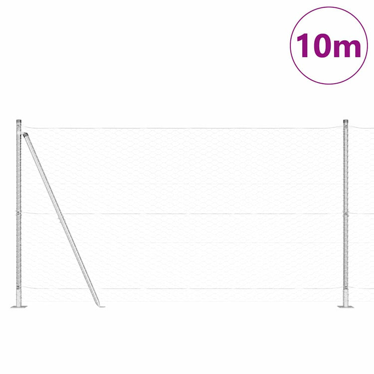 Vidaxl zeshoekig gaashek met betonnen voetstuk 10 x 1,2 m mesh