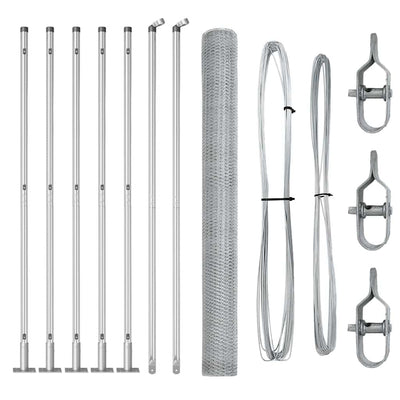 Vidaxl afrasteringspaal zilver 10 x 1,4 m (25 mm gaas) staal
