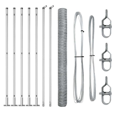 Vidaxl afrasteringspaal zilver 10 x 1,4 m (50 mm gaas) staal
