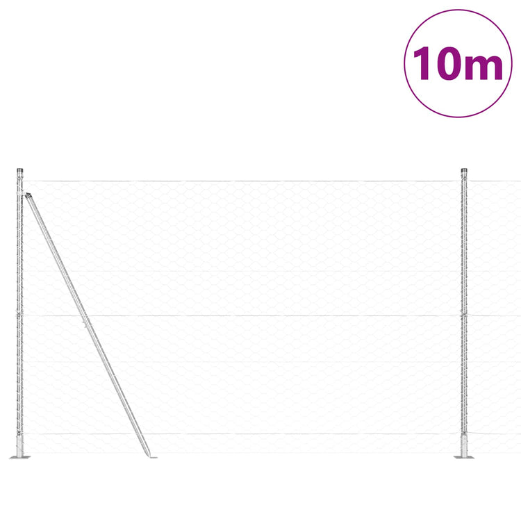 Vidaxl zeshoekig gaashek met betonnen voetstuk 10 x 1,5 m mesh