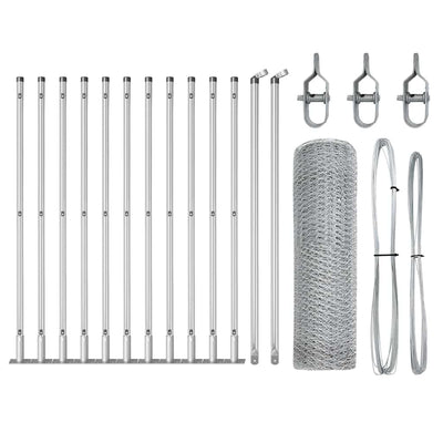 Vidaxl afrasteringspaal zilver 25 x 0,5 m (13 mm gaas) staal