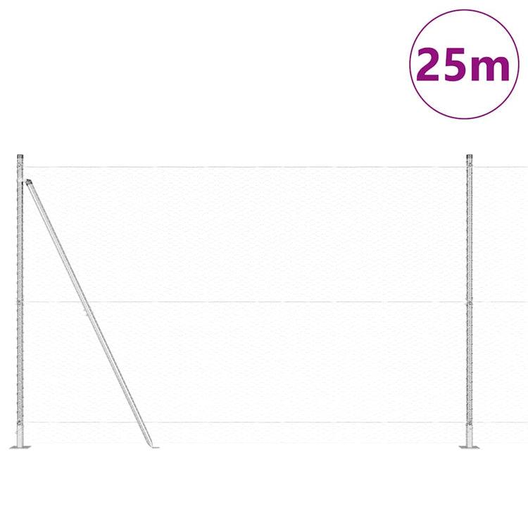 Vidaxl zeshoekig gaashek met betonnen voetstuk 25 x 1,4 m mesh