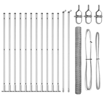 Vidaxl afrasteringspaal zilver 25 x 1,5 m (36 mm gaas) staal