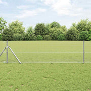 Vidaxl gelast draadhek met grondbevestiging 10 x 0,4 m zilverkleurig - afbeelding 1
