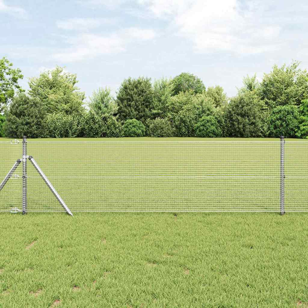 Vidaxl gelast draadhek met grondbevestiging 10 x 0,6 m zilverkleurig