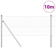 Vidaxl gelast draadhek met grondbevestiging 10 x 0,8 m zilverkleurig - afbeelding 3
