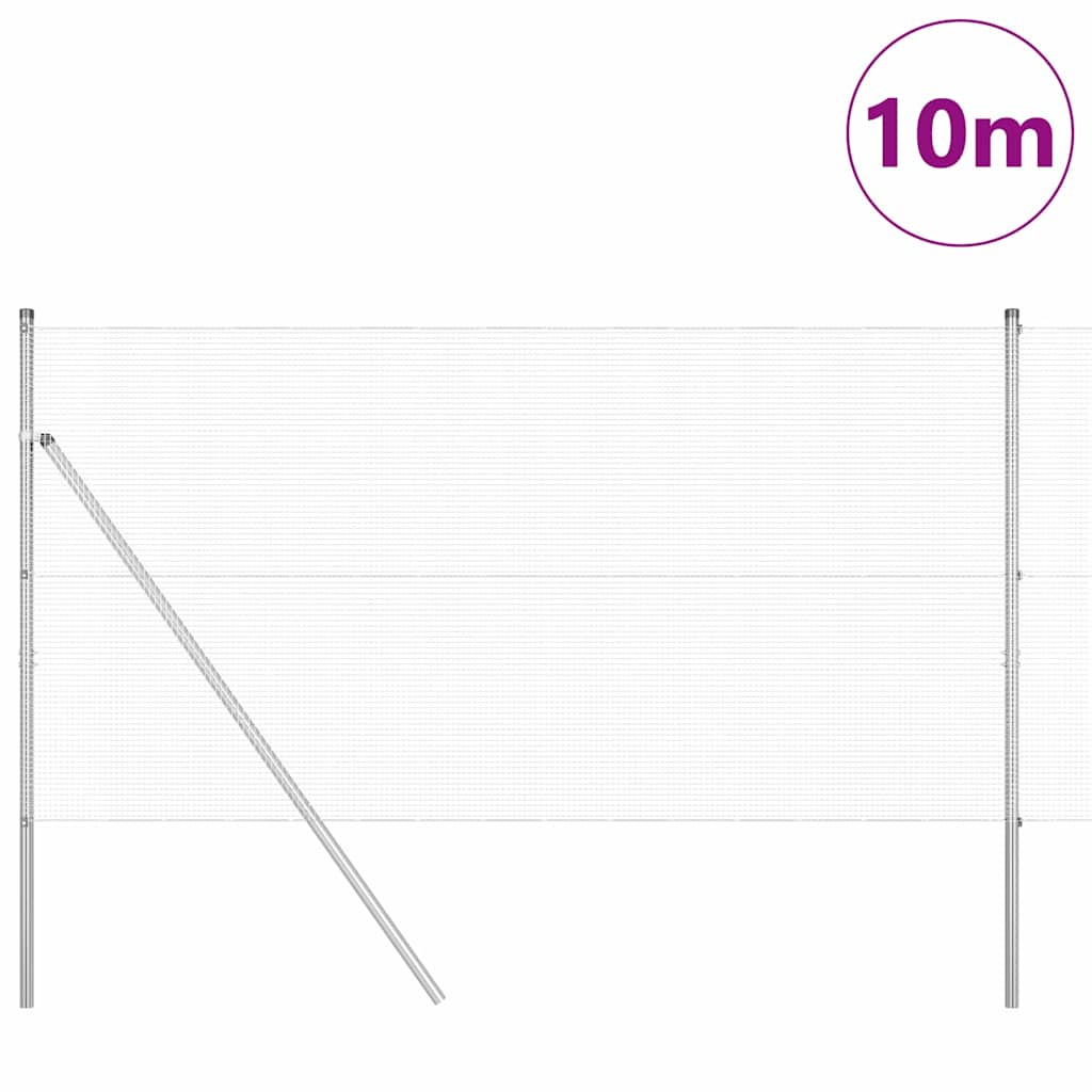 Vidaxl afrasteringspaal zilver 10 x 1 m (12 x 12 mm gaas) staal