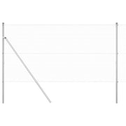 Vidaxl gelast draadhek met grondbevestiging 10 x 1 m zilverkleurig - afbeelding 2