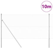 Vidaxl gelast draadhek met grondbevestiging 10 x 1 m zilverkleurig - afbeelding 3
