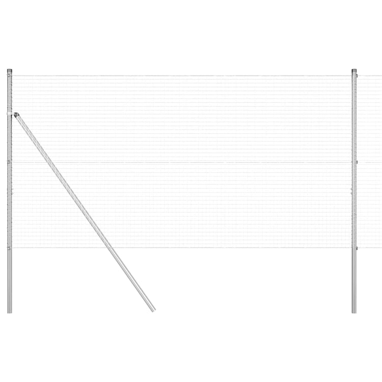 Vidaxl gelast draadhek met grondbevestiging 10 x 1,4 m zilverkleurig