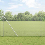 Vidaxl gelast draadhek met grondbevestiging 10 x 1,5 m zilverkleurig - afbeelding 1