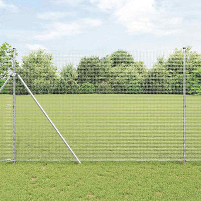 Vidaxl gelast draadhek met grondbevestiging 10 x 1,5 m zilverkleurig