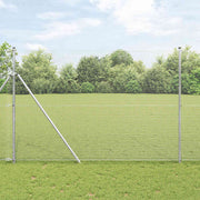 Vidaxl gelast draadhek met grondbevestiging 10 x 1,6 m zilverkleurig - afbeelding 1