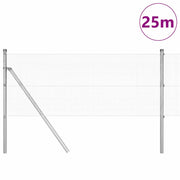 Vidaxl gelast draadhek met grondbevestiging 25 x 0,6 m zilverkleurig - afbeelding 3
