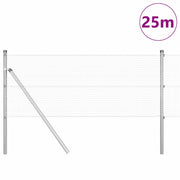 Vidaxl gelast draadhek met grondbevestiging 25 x 0,6 m zilverkleurig - afbeelding 3