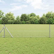 Vidaxl gelast draadhek met grondbevestiging 25 x 0,6 m zilverkleurig - afbeelding 1
