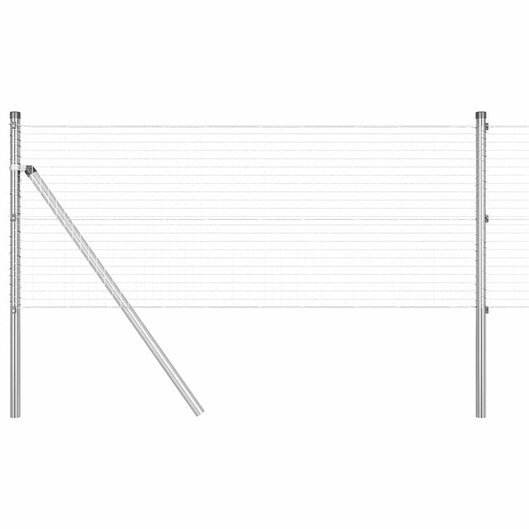 Vidaxl gelast draadhek met grondbevestiging 25 x 0,8 m zilverkleurig