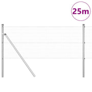 Vidaxl gelast draadhek met grondbevestiging 25 x 0,8 m zilverkleurig - afbeelding 3