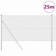 Vidaxl gelast draadhek met grondbevestiging 25 x 1 m zilverkleurig - afbeelding 3