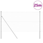 Vidaxl gelast draadhek met grondbevestiging 25 x 1 m zilverkleurig - afbeelding 3