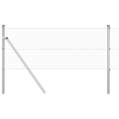 Vidaxl afrasteringspaal zilver 50 x 0,4 m (19 x 19 mm gaas) staal