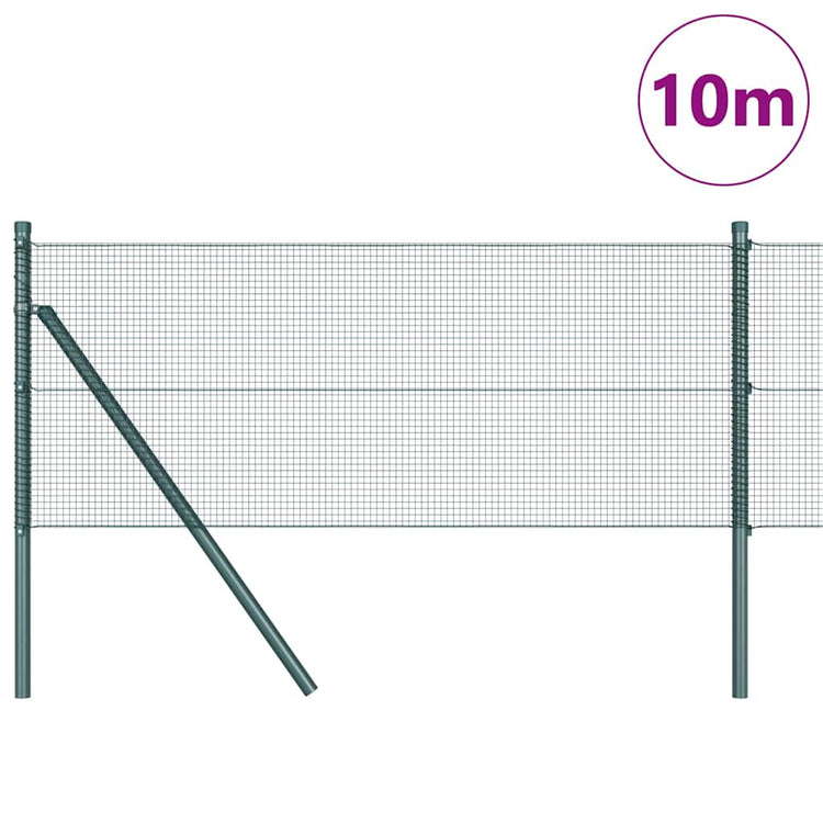Vidaxl gelast draadhek met grondbevestiging 10 x 0,4 m groen mesh