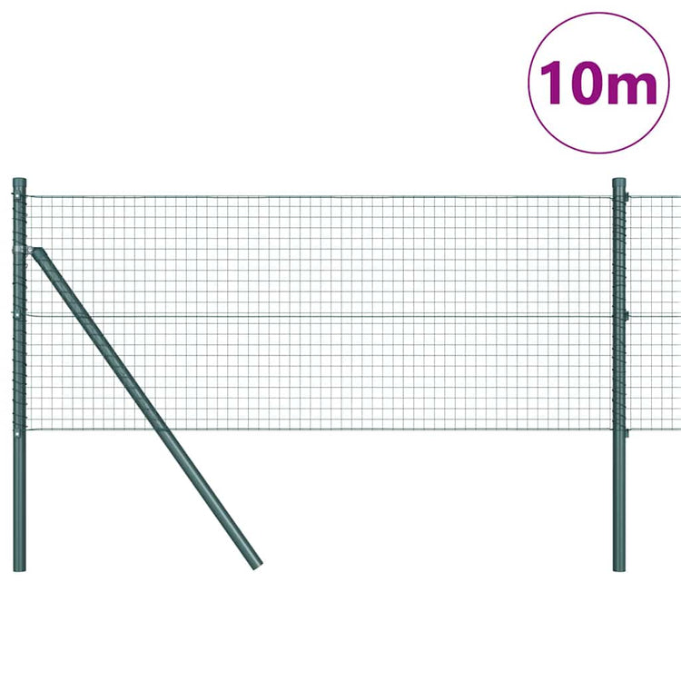 Vidaxl gelast draadhek met grondbevestiging 10 x 0,4 m groen mesh