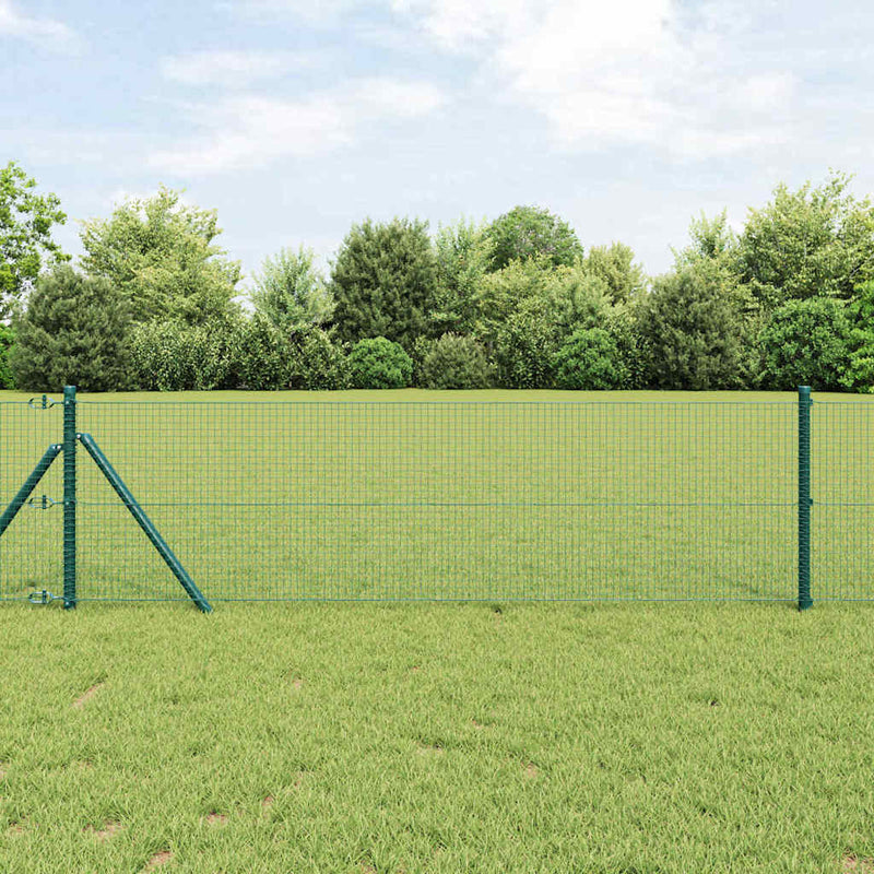 Vidaxl gelast draadhek met grondbevestiging 10 x 0,5 m groen mesh