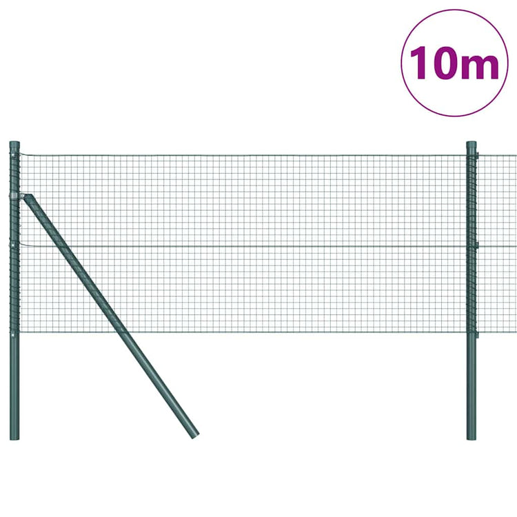 Vidaxl gelast draadhek met grondbevestiging 10 x 0,6 m groen mesh