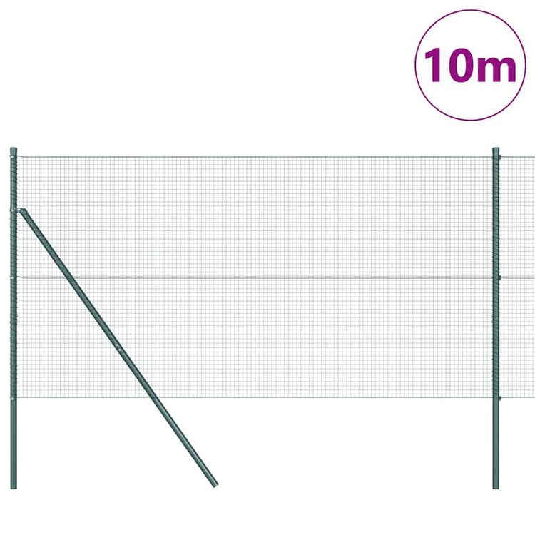 Vidaxl gelast draadhek met grondbevestiging 10 x 1 m pvc-coated staal