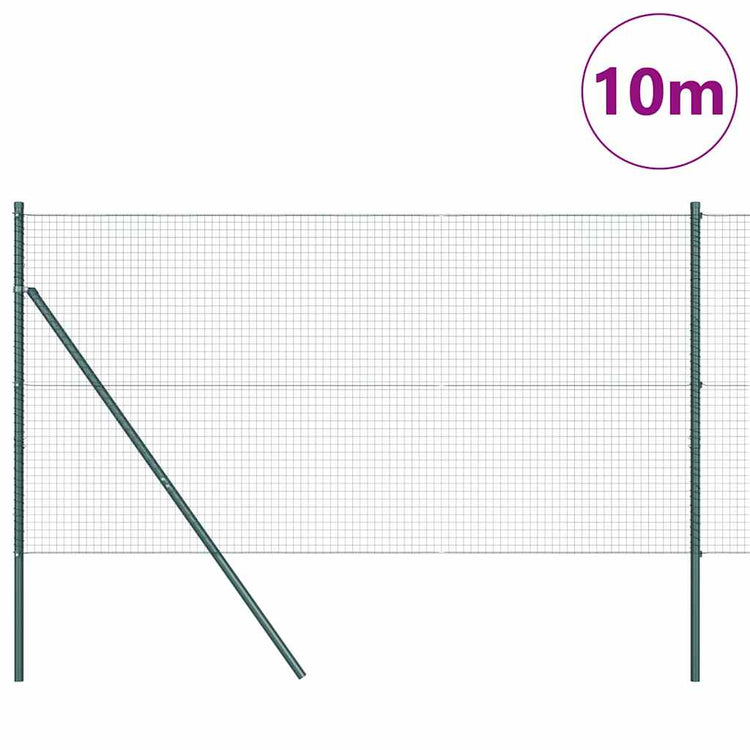 Vidaxl gelast draadhek met grondbevestiging 10 x 1 m pvc-coated staal