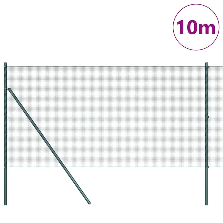 Vidaxl gelast draadhek met grondbevestiging 10 x 1,2 m groen mesh